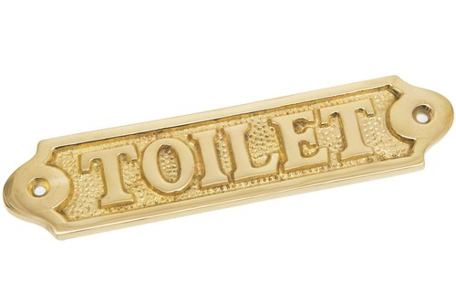Türschild messing toilet - toilet,