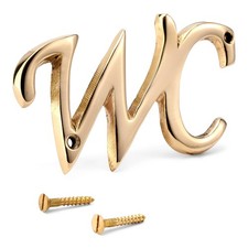 Türschild WC aus Messing gold