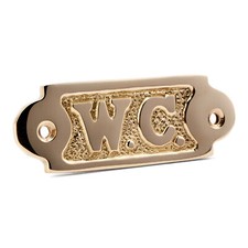 Türschild WC aus Messing gold